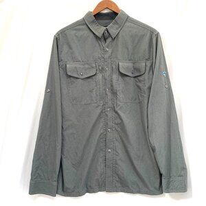 Kuhl Mens Airspeed Button Up Shirt Sz M Gray Vented Travel Hiking Outdoors